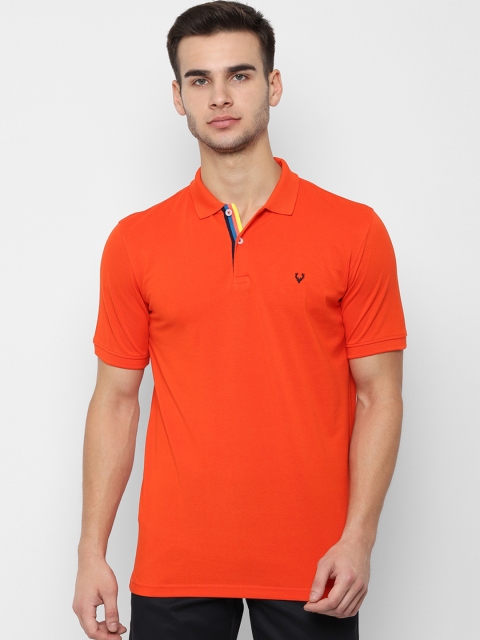 

Allen Solly Men Orange Solid Polo Collar T-shirt