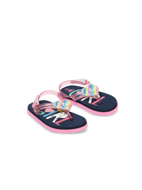 

Fame Forever by Lifestyle Girls Pink & Navy Blue Solid Thong Flip-Flops