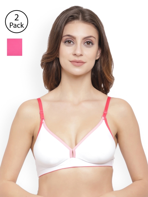 

Floret Pack of 2 Solid Non-Wired Non Padded T-shirt Bras, Pink
