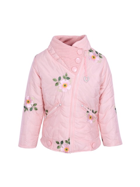 

CUTECUMBER Girls Pink Solid Padded Jacket