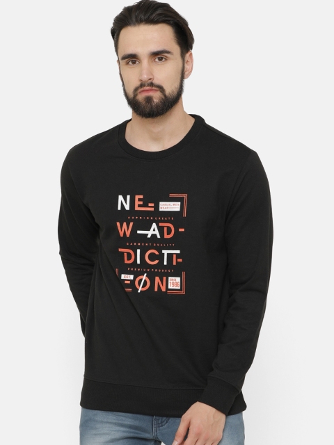 

ELEGANCE Men Black & Orange Printed Sweatshirt