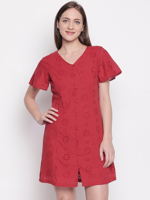 

Honey by Pantaloons Women Brown Solid Fit and Flare Dress