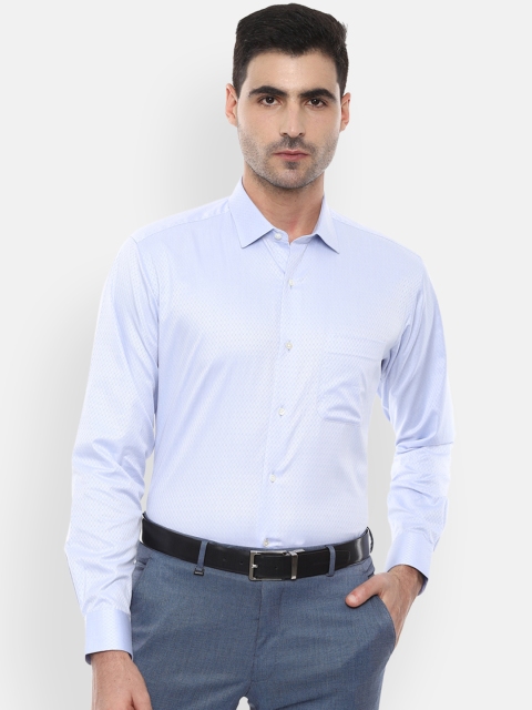 

Van Heusen Men Blue Regular Fit Self Design Formal Shirt