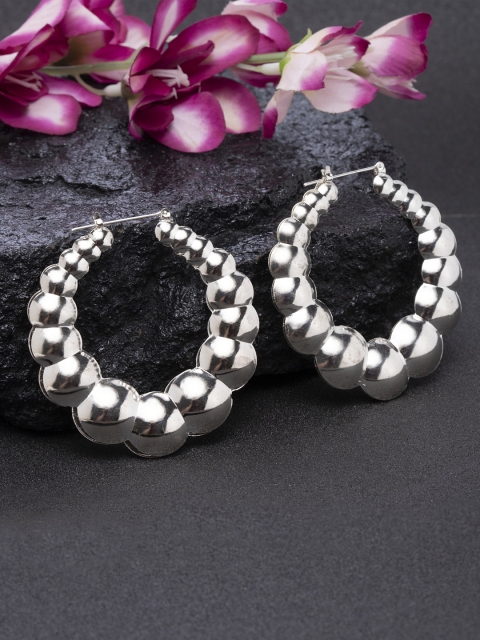 

DUGRISTYLE Silver-Plated Circular Hoop Earrings
