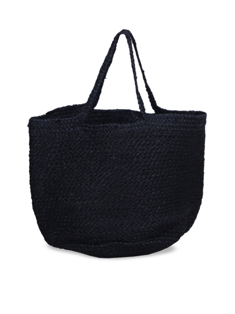 

Diwaah Black Self Design Tote Bag