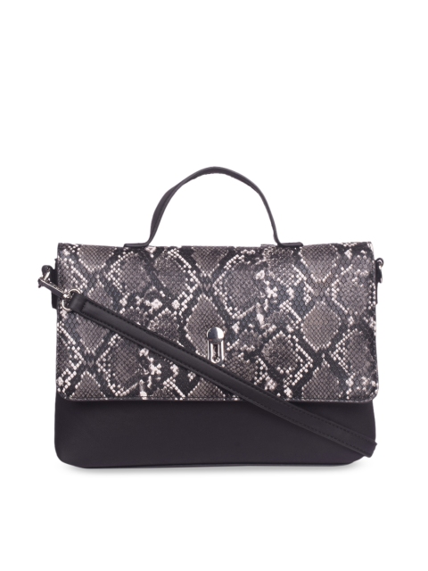 

Bagkok Black & Grey Animal Printed Satchel