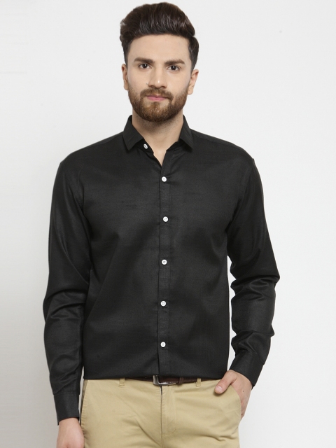 

JAINISH Men Black Classic Regular Fit Solid Formal Shirt