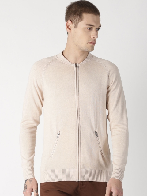 

Blue Saint Men Cream-Coloured Solid Cardigan