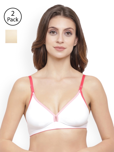 

Floret Pack of 2 Solid Non-Wired Non Padded T-shirt Bras, Beige