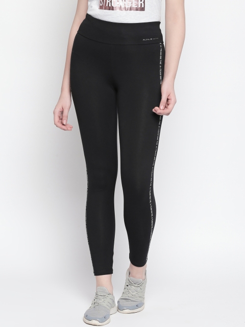 

Ajile Women Black & White Printed Slim Fit Tights