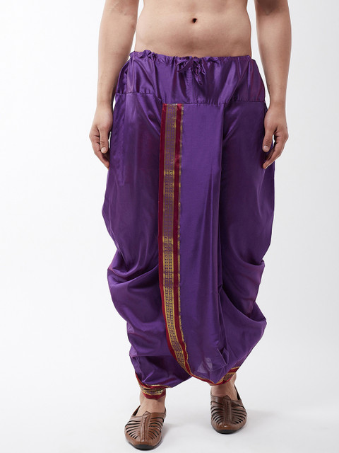 

SOJANYA Men Purple Solid Stitched Dhoti