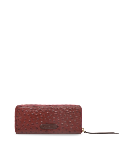 

Hidesign Women Maroon Crocodile Skin Textured Leather Zip Around Wallet