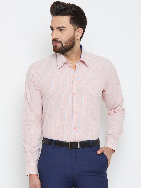 

Canary London Men Pink Smart Regular Fit Checked Formal Shirt