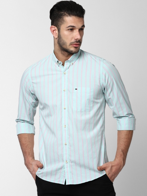 

Peter England Casuals Men Blue & Red Slim Fit Striped Casual Shirt