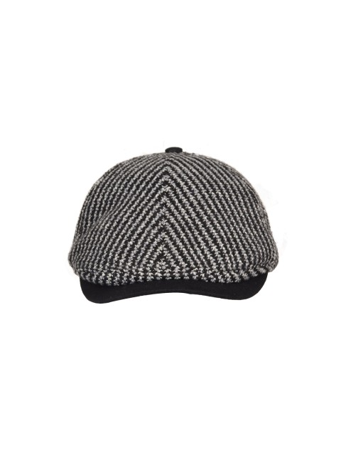 

FabSeasons Unisex Black & White Self Design Ascot Cap