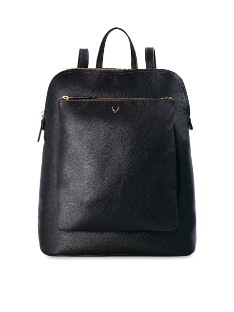 

Hidesign Black Solid Leather Shoulder Bag