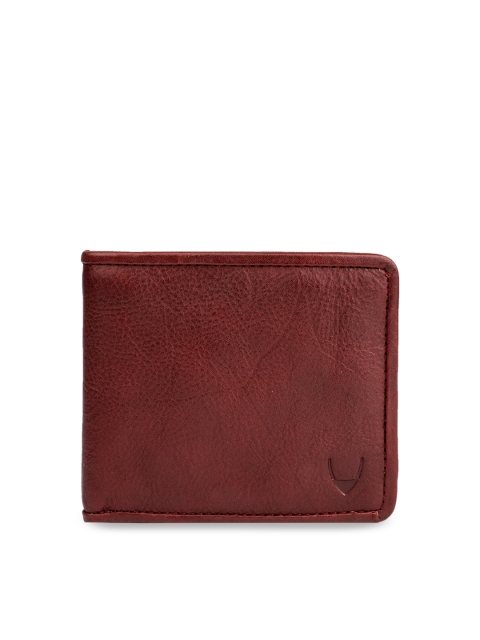

Hidesign Men Rust Red Textured Two Fold Leather Wallet