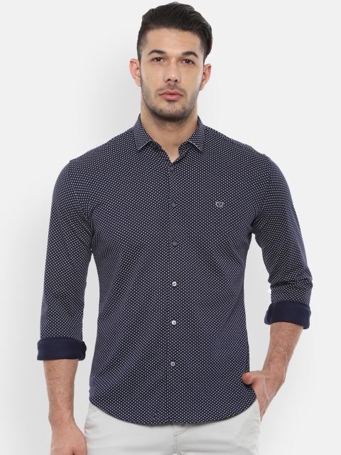 

Van Heusen Sport Men Navy Blue Slim Fit Printed Casual Shirt