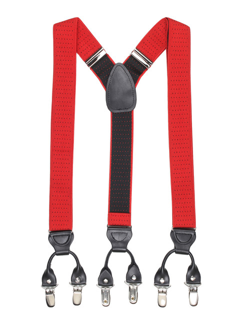

Alvaro Castagnino Men Red & Black Patterned Suspenders