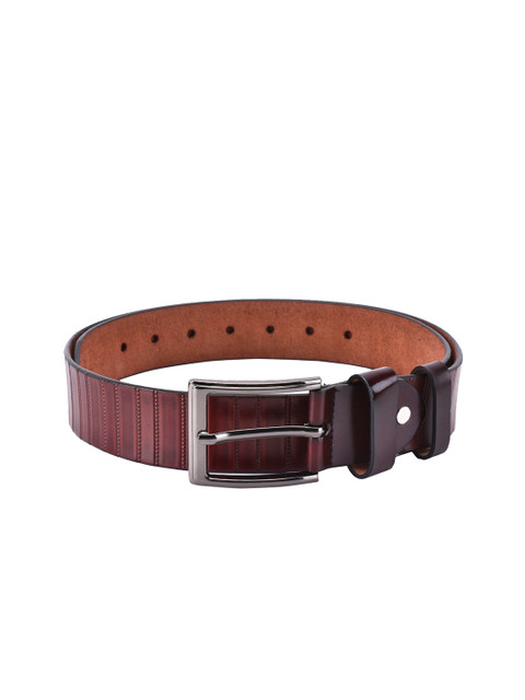 

BuckleUp Men Brown Textured Leather Belt