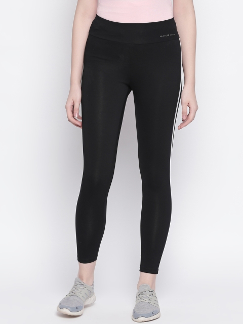 

Ajile Women Black & White Printed Slim Fit Tights