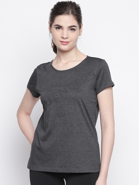

Ajile by Pantaloons Women Charcoal Grey Printed Round Neck T-shirt