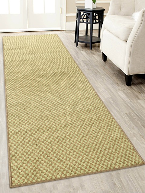 

Saral Home Green & Beige Checked Anti-Skid Floor Runner