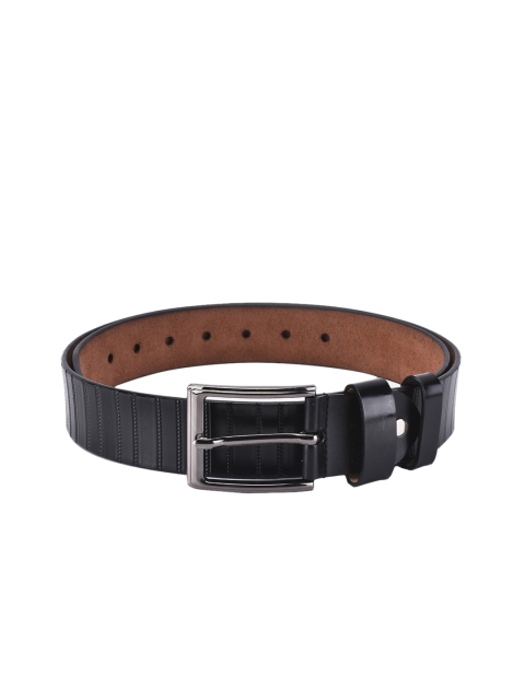 

BuckleUp Men Black Solid Leather Belt