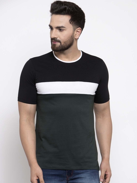 

Kalt Men Green & Black Colourblocked Round Neck T-shirt