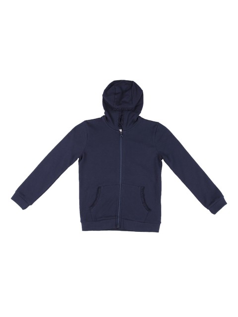 

CHALK by Pantaloons Girls Navy Blue Solid Hooded Sweatshirt