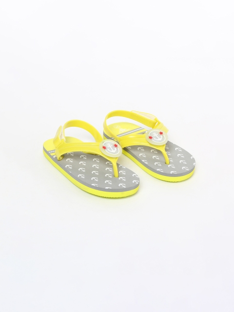 

Fame Forever by Lifestyle Boys Yellow & Grey Solid Thong Flip-Flops