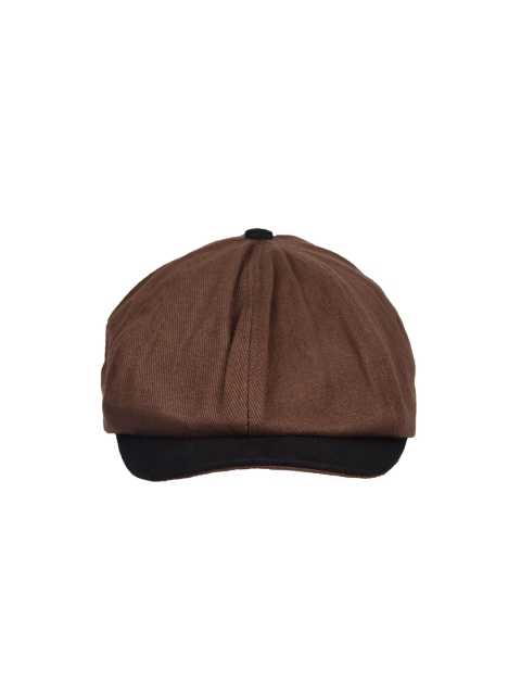 

FabSeasons Unisex Coffee Brown & Black Solid Ascot Cap
