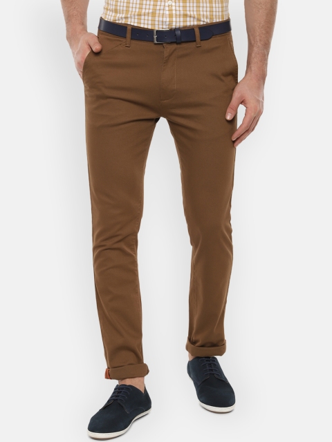 

V Dot Men Khaki Slim Fit Solid Regular Trousers