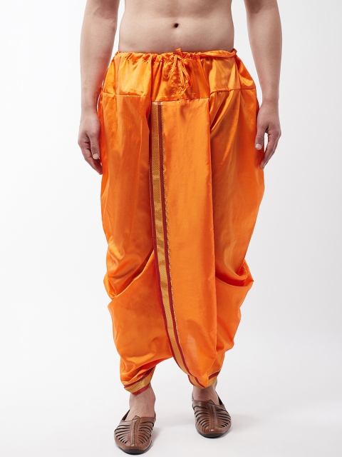 

SOJANYA Men Orange Solid Stitched Dhoti