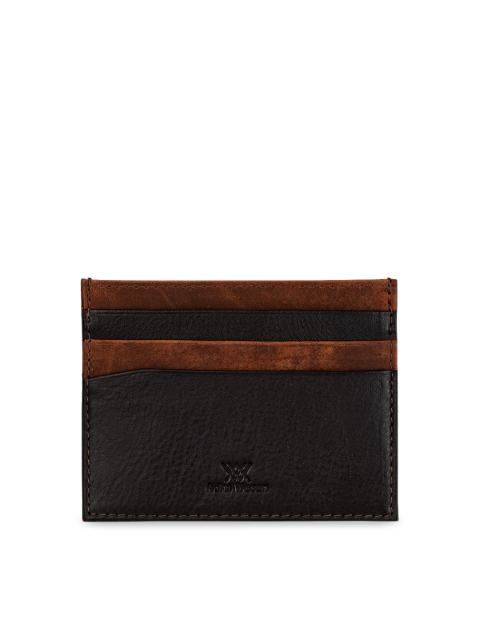 

Aditi Wasan Unisex Brown & Black Textured Leather Card Holder