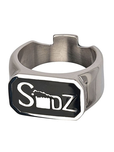 

Inox Jewelry Unisex Black & Silver-Toned Stainless Steel Bottle Opener Ring