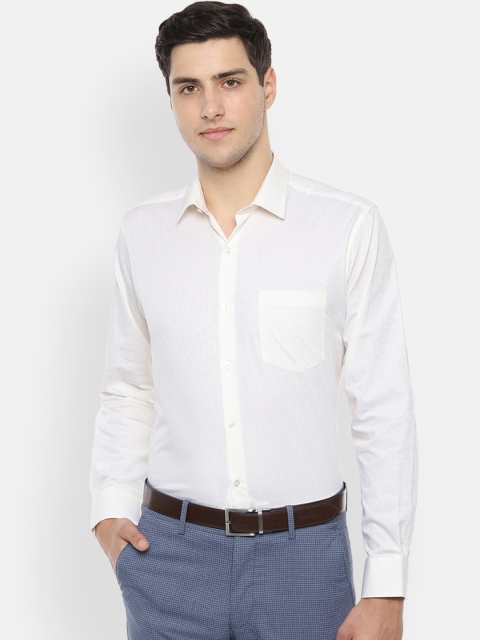 

Van Heusen Men Off-White Regular Fit Solid Formal Shirt