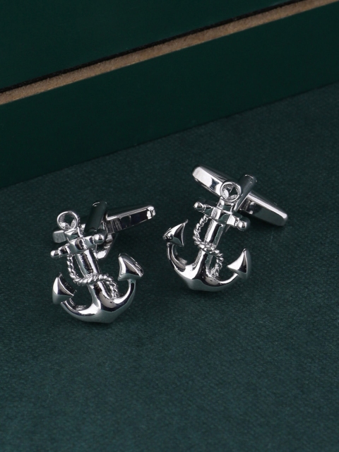 

Tistabene Silver-Toned Rhodium Plated Contemporary Cufflinks