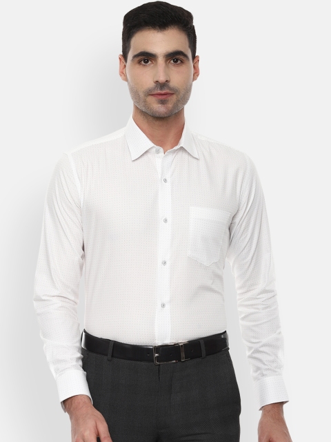 

Van Heusen Men White Slim Fit Printed Formal Shirt