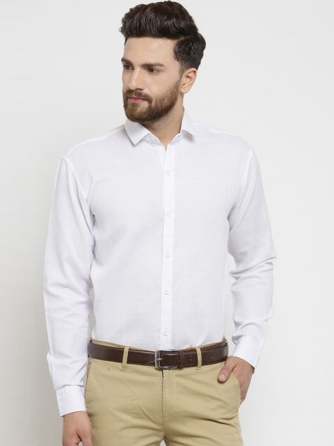 

JAINISH Men White Classic Regular Fit Solid Formal Shirt