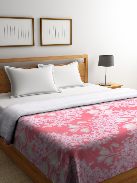 

KLOTTHE Pink Floral AC Room 450 GSM Double Bed Comforter