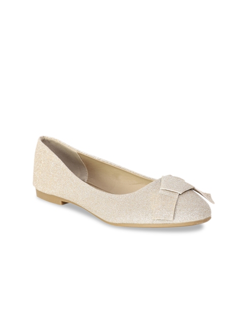 

ELLE Women Gold-Toned Textured Ballerinas