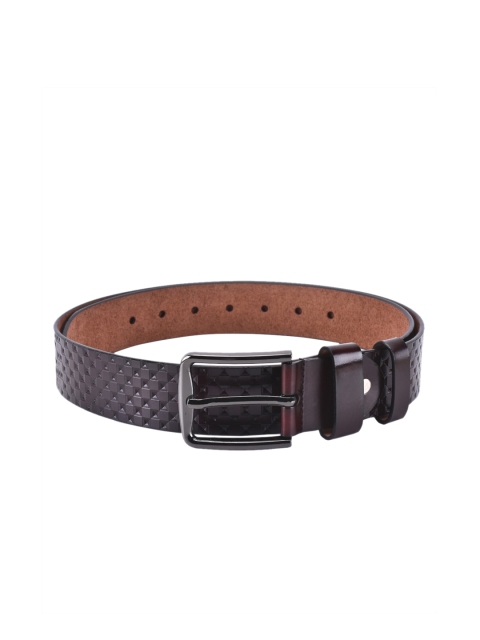 

BuckleUp Men Brown Textured Wide Belt