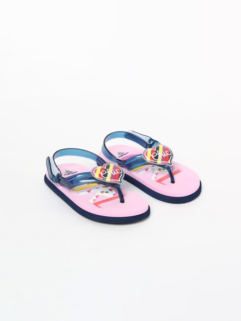 

Fame Forever by Lifestyle Girls Navy Blue & Pink Solid Thong Flip-Flops