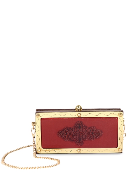 

Hidesign Red Solid Leather Sling Bag