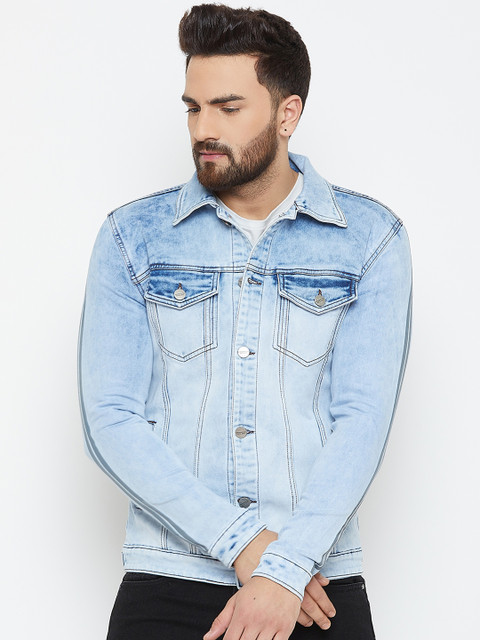 

KROSSSTITCH Men Blue Solid Denim Jacket