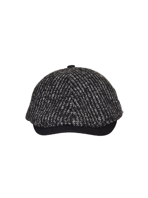 

FabSeasons Unisex Black & Grey Self Design Ascot Cap
