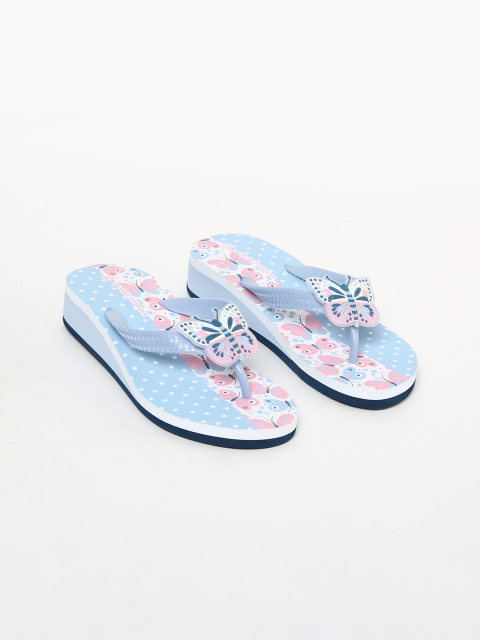 

Fame Forever by Lifestyle Girls Blue Textured Thong Flip-Flops