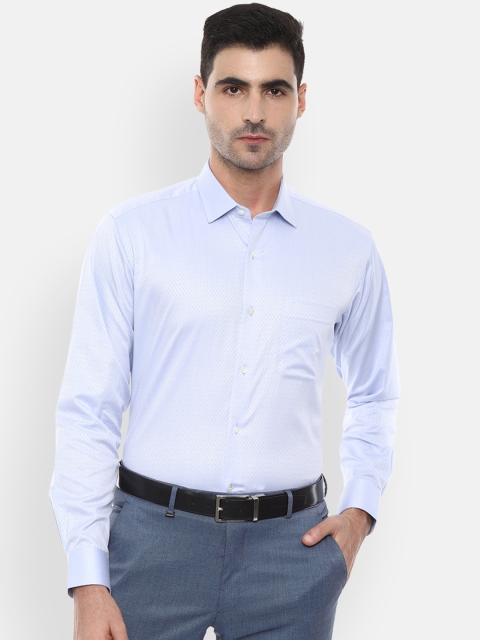 

Van Heusen Men Blue Regular Fit Self Design Formal Shirt