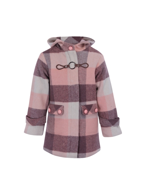

CUTECUMBER Girls Pink & Brown Checked Tailored Jacket
